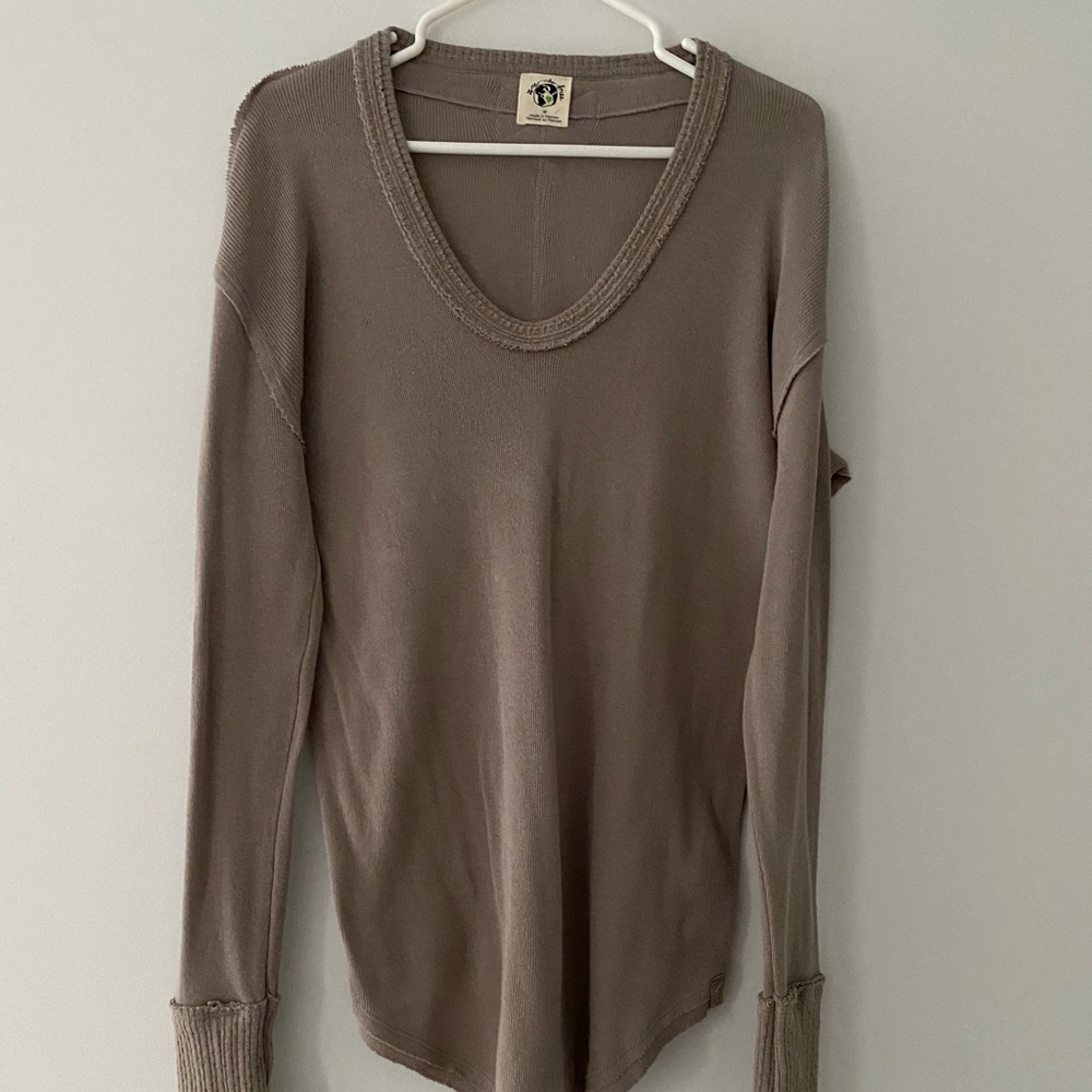 Free People Long Sleeve Scoop Neck Top